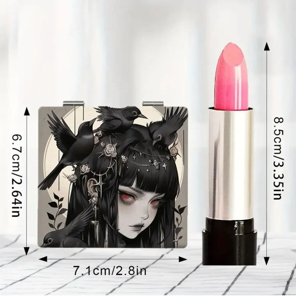 Goth Emo Punk Anime Cosplay Raven Girl Compact Make Up Mirror